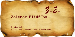 Zoltner Eliána névjegykártya
